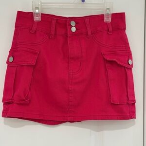 Y2K Vibrant Hot Pink Denim Mini Skirt💖
